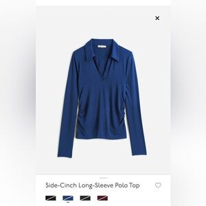 Madewell Navy Long-Sleeve Polo Top
